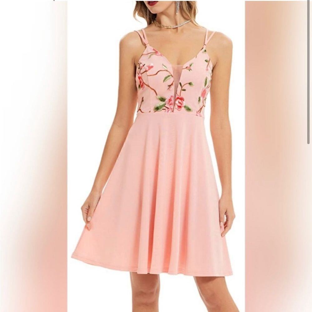 NWT Women's L Grace Karin Spaghetti Strap Dress V Neck Sleeveless